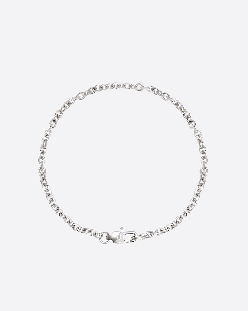 CLEAN CABLE LINK BRACELET. - 3MM WHITE GOLD