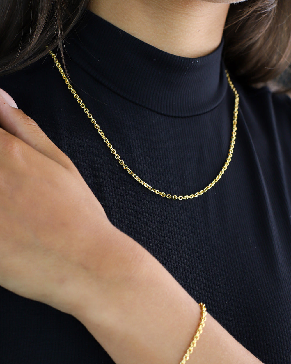 CLEAN CABLE LINK CHAIN. - 3MM 18K GOLD