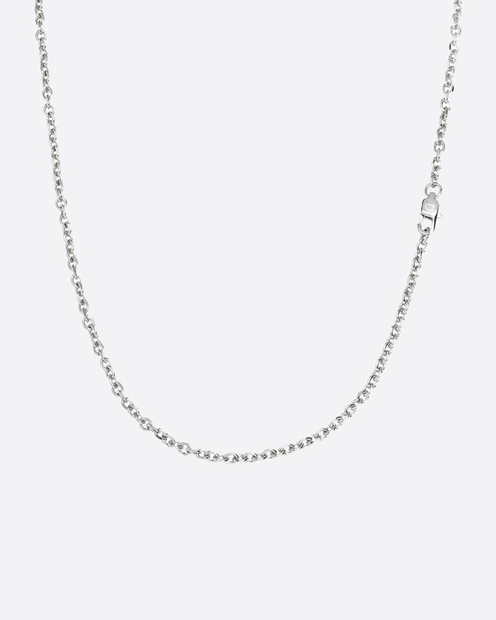 CLEAN CABLE LINK CHAIN. - 3MM WHITE GOLD
