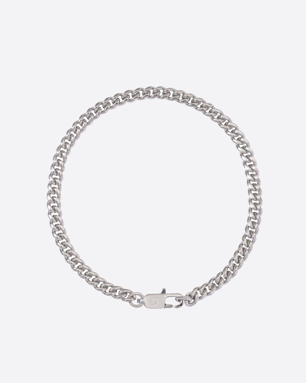 CLEAN CUBANA BRACELET. - 4MM WHITE GOLD