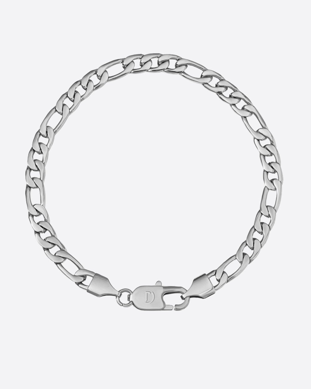 CLEAN FIGARO BRACELET. - 5MM WHITE GOLD