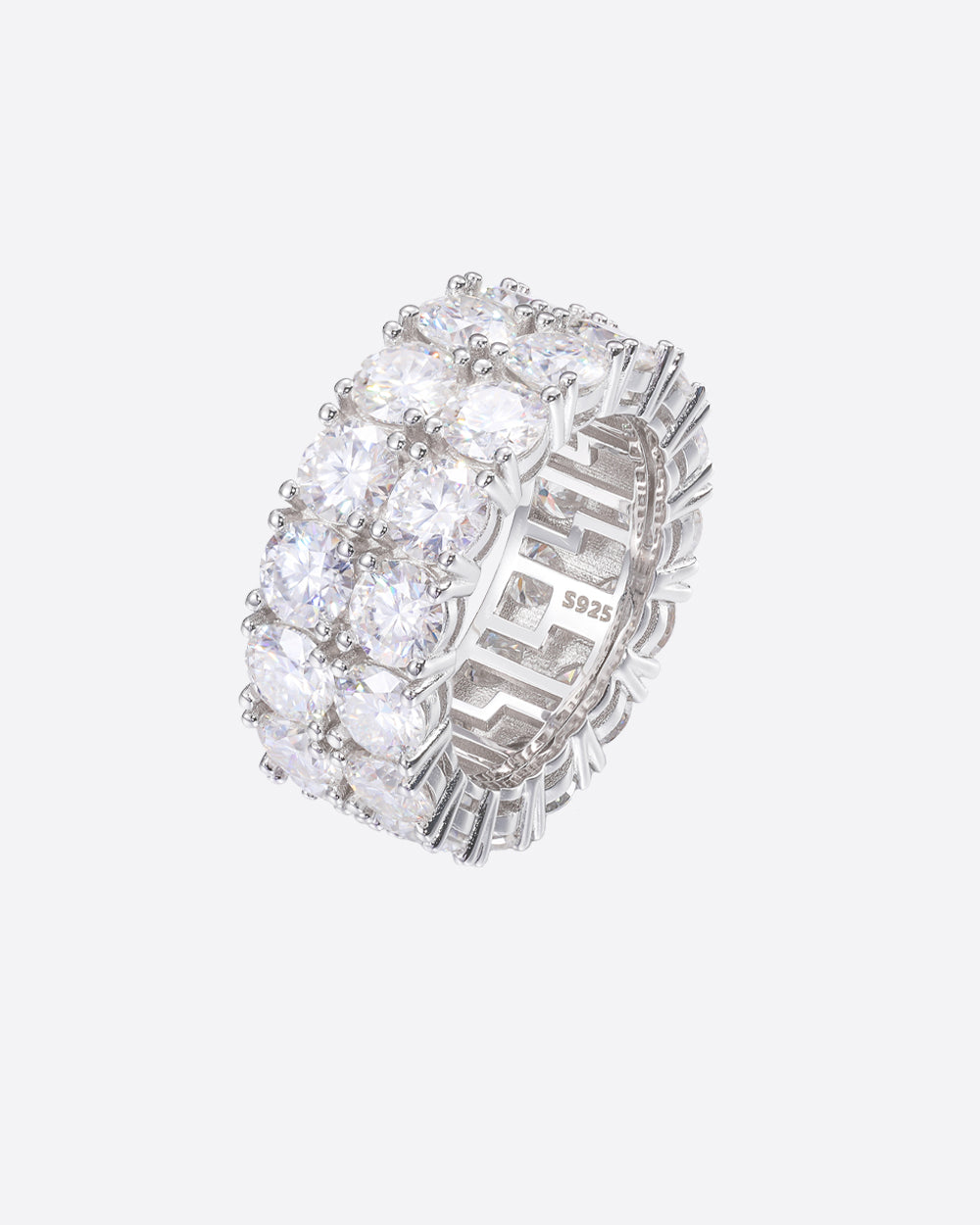 MOISSANITE DOUBLE ETERNITY RING. - WHITE GOLD