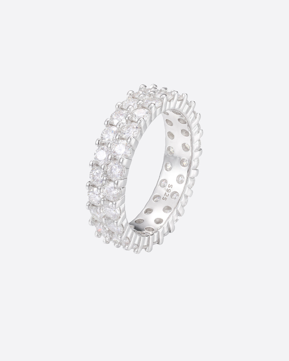 MOISSANITE DOUBLE THIN ETERNITY RING. - WHITE GOLD