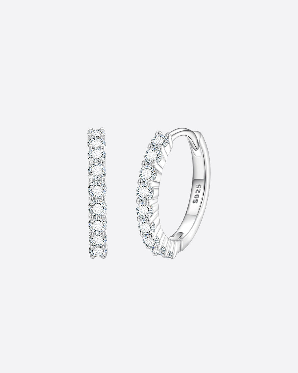 MOISSANITE ETERNITY EARRINGS. - WHITE GOLD