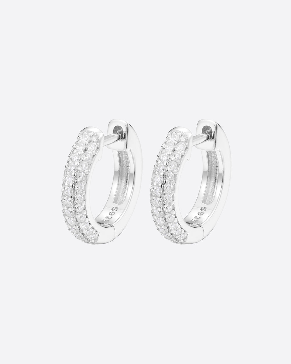 MOISSANITE FROSTY HOOPS EARRINGS. - WHITE GOLD