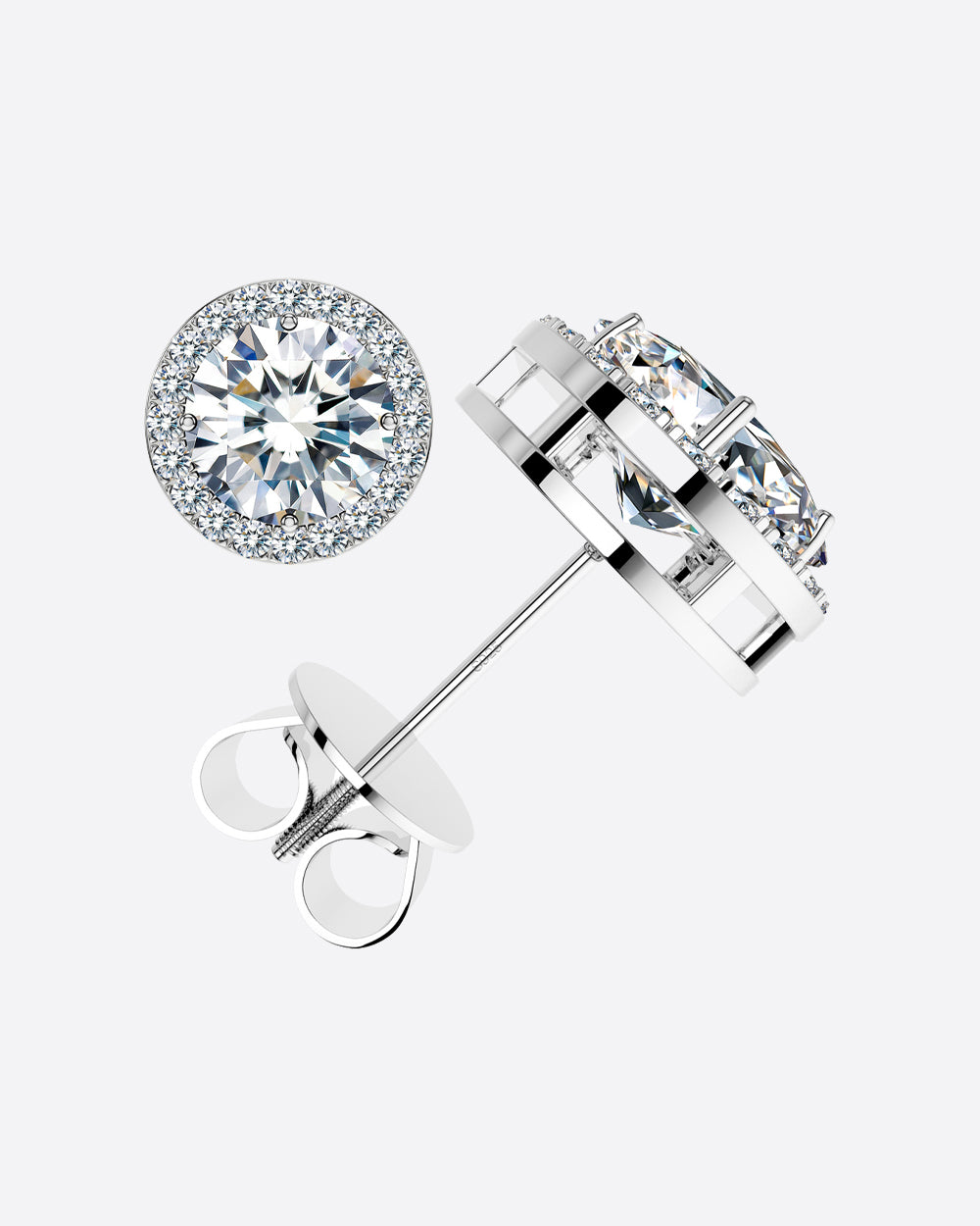 MOISSANITE ROYAL STUDS. - WHITE GOLD