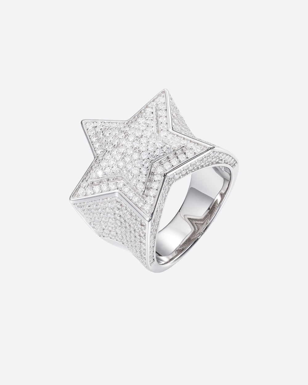 MOISSANITE STAR RING. - WHITE GOLD