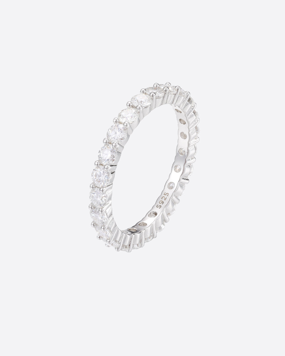MOISSANITE THIN ETERNITY RING. - WHITE GOLD