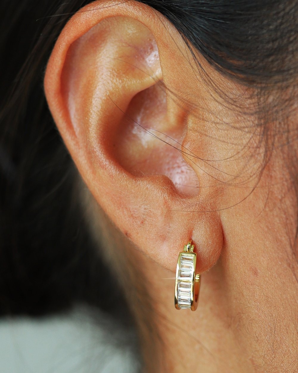 BAGUETTE EARRINGS. - 14K GOLD - Drippy Amsterdam