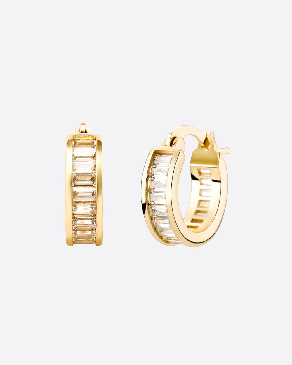 BAGUETTE EARRINGS. - 14K GOLD - Drippy Amsterdam