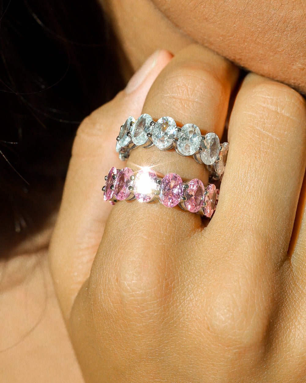 PINK OVAL CUT BAND. - 925 - Drippy Amsterdam