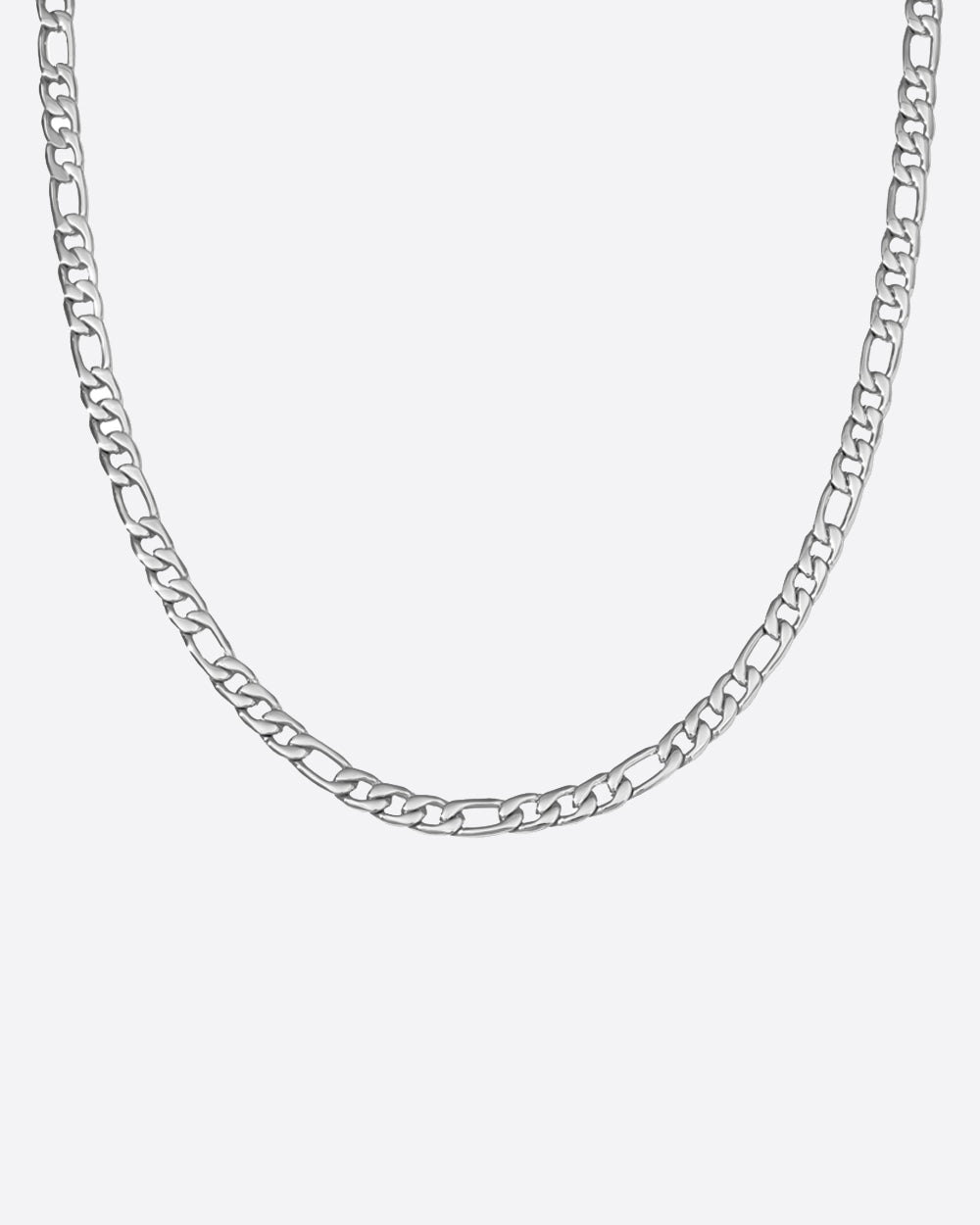 CLEAN FIGARO CHAIN. - 5MM WHITE GOLD