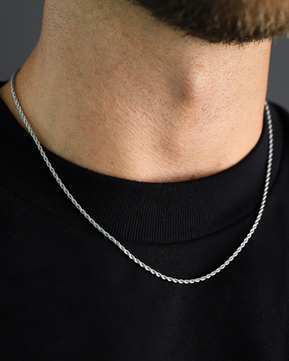 CLEAN ROPE CHAIN. - 2MM WHITE GOLD