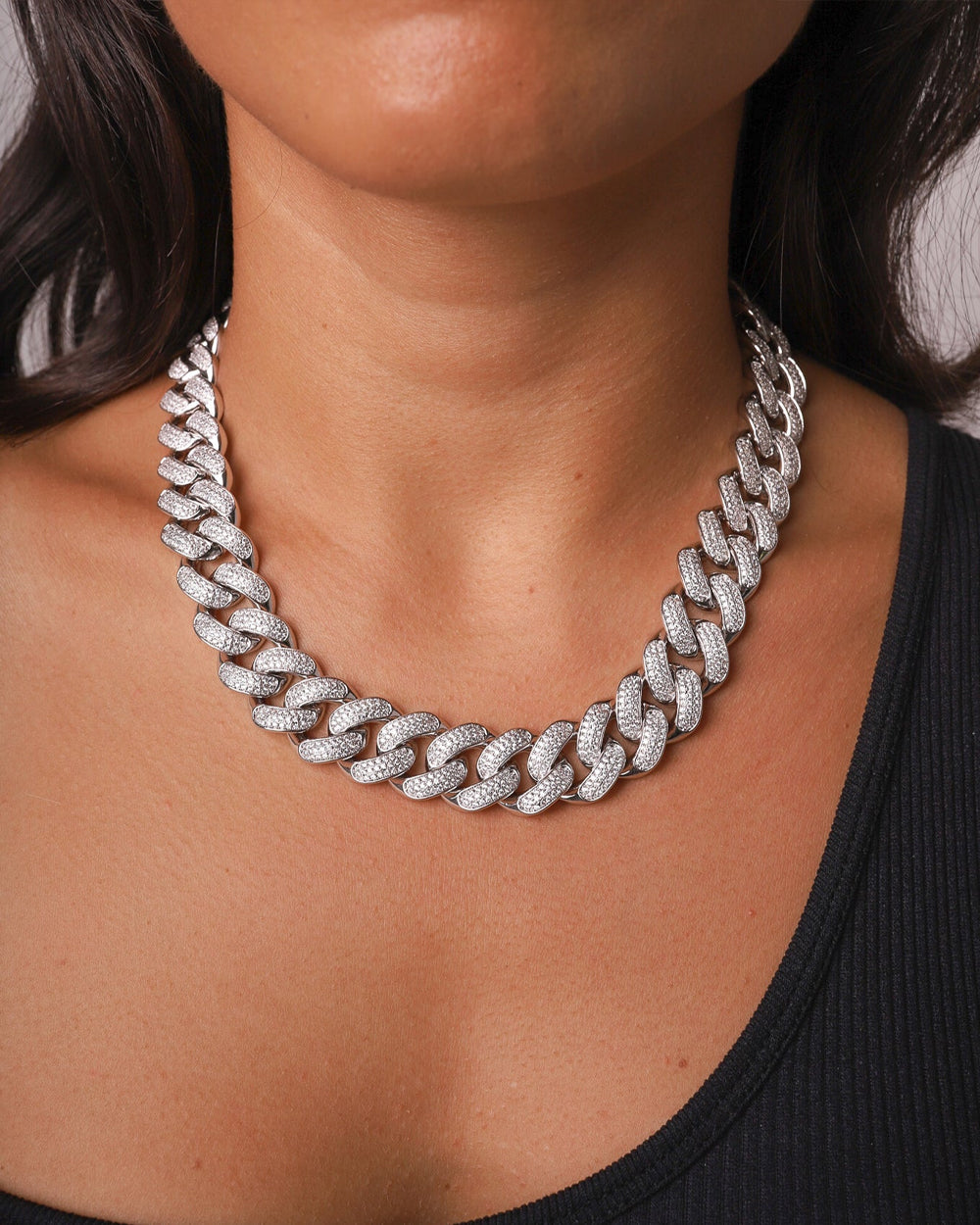 FREEZY CUBANA CHAIN. - 20MM WHITE GOLD