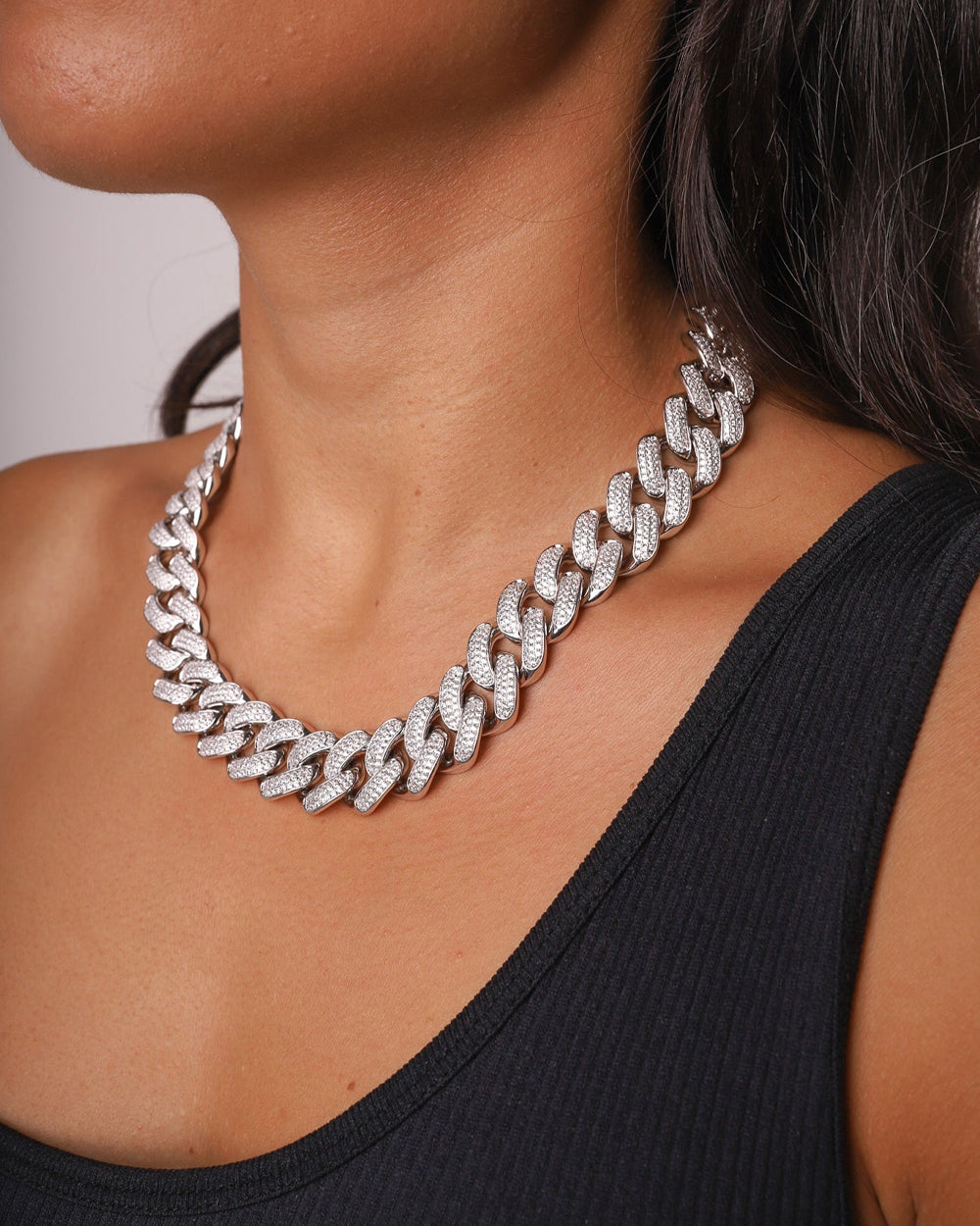 FREEZY CUBANA CHAIN. - 20MM WHITE GOLD