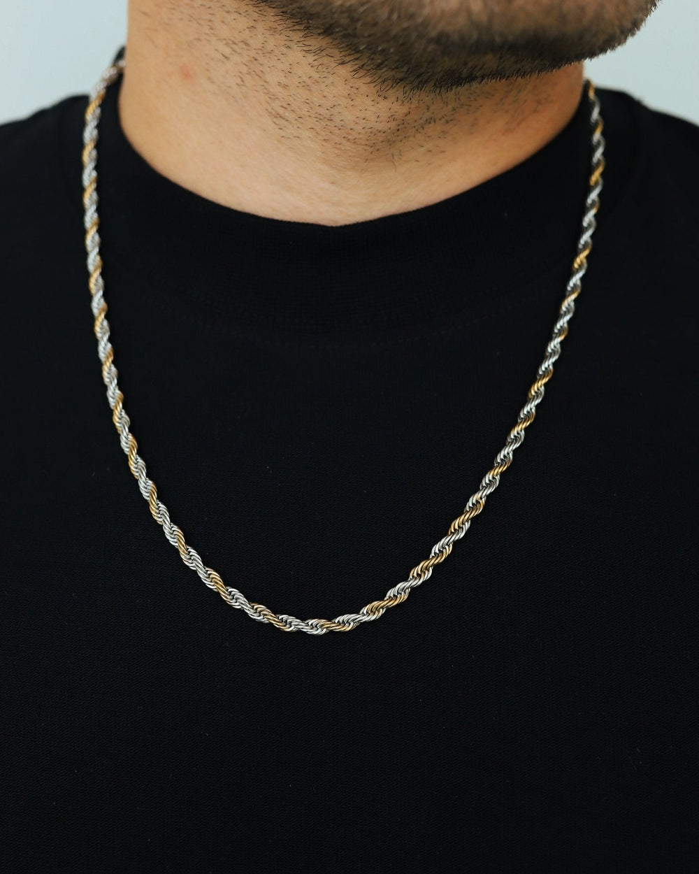 CLEAN ROPE CHAIN. - 3MM MIXED GOLD