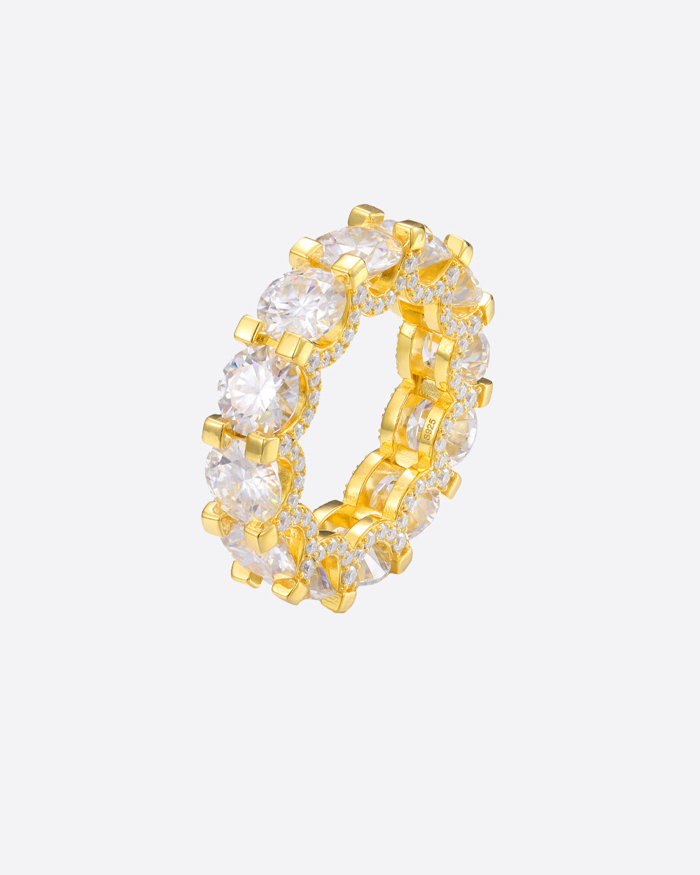 MOISSANITE FROSTED THICK ETERNITY RING. - 18K GOLD