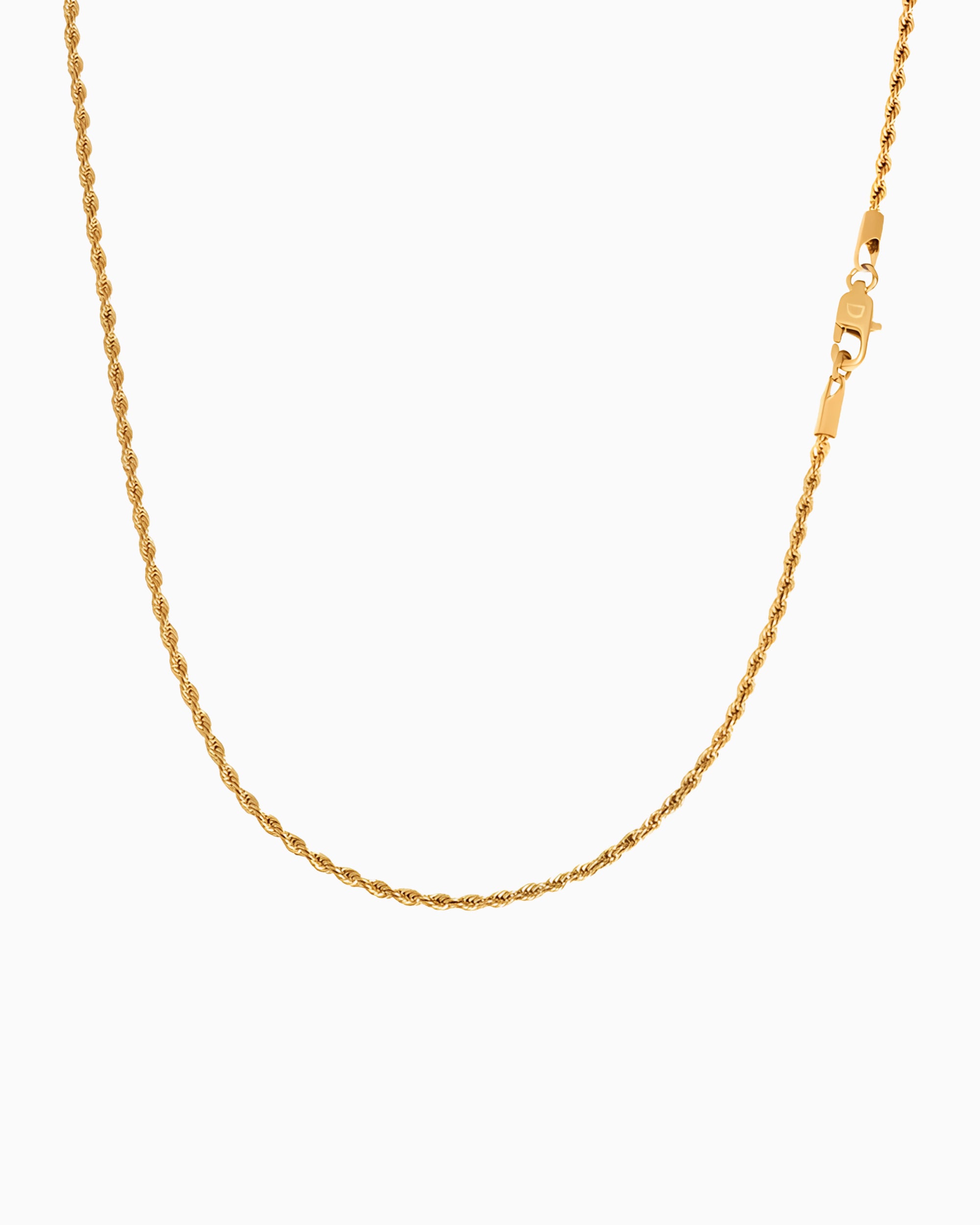 CLEAN ROPE CHAIN. - 2MM GOLD