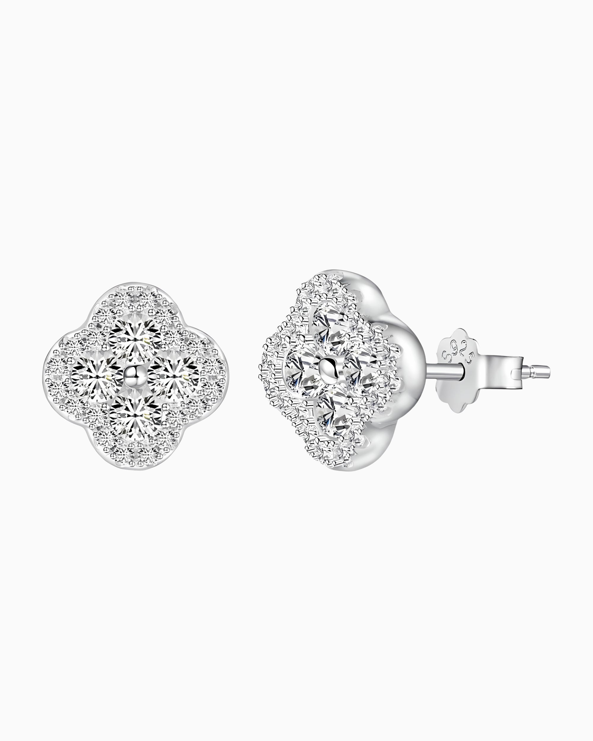 ICED CLOVER STUDS.