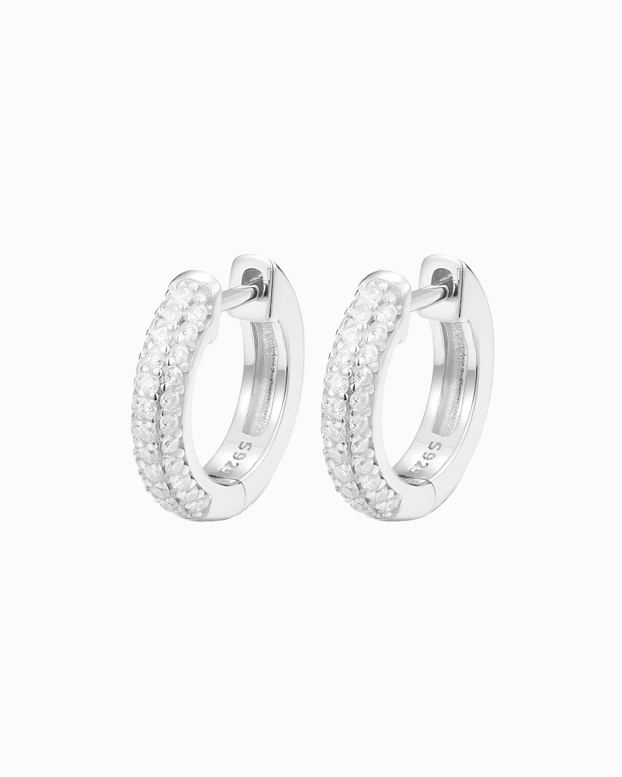 MOISSANITE FROSTY HOOPS EARRINGS.