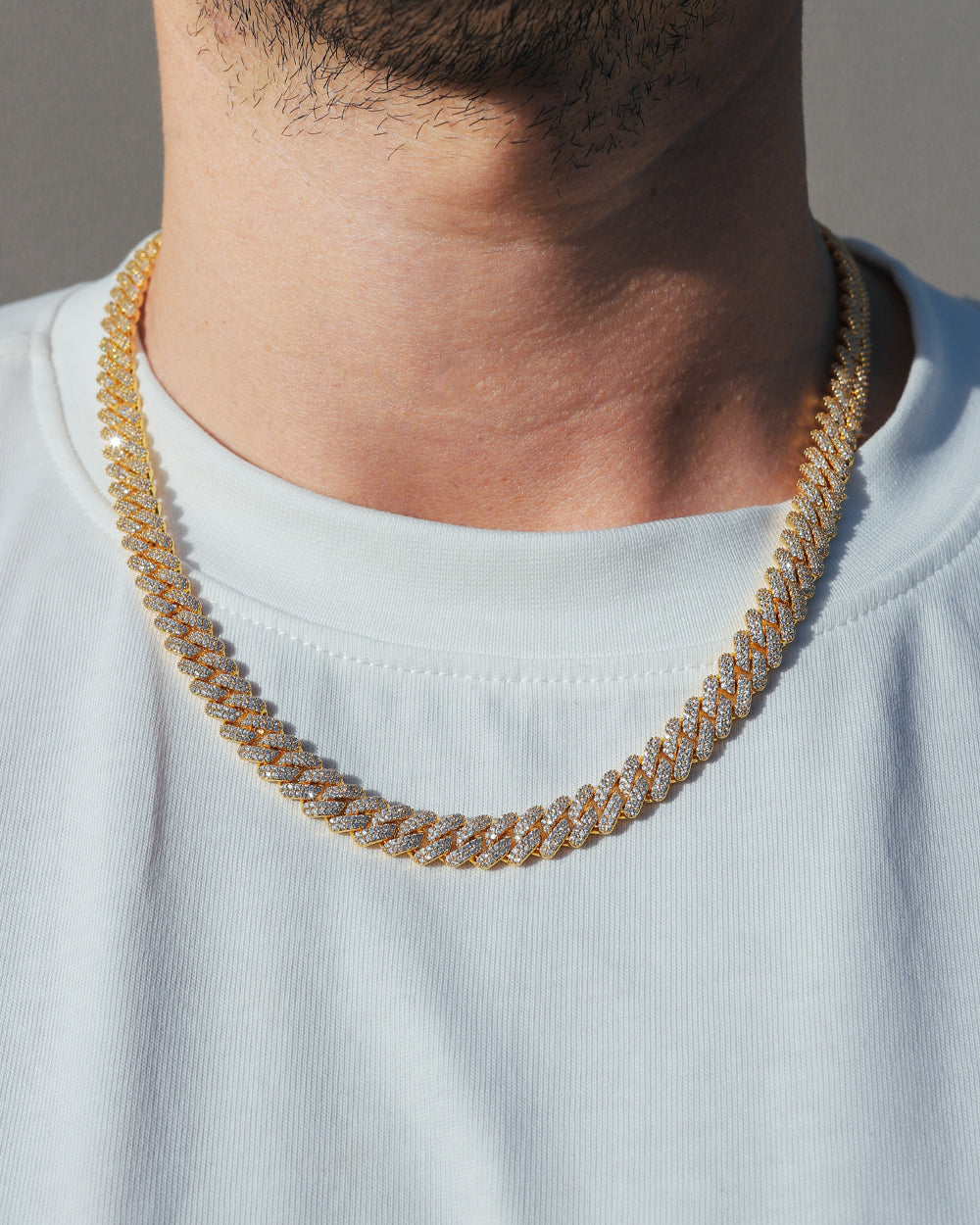 PRONG CHAIN. - 9MM 18K GOLD