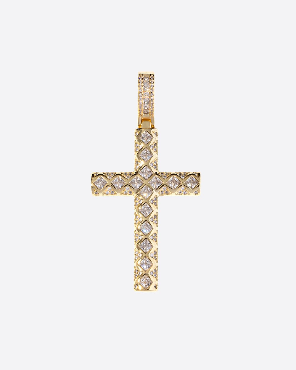 FROSTED CROSS PENDANT. - 14K GOLD - Drippy Amsterdam